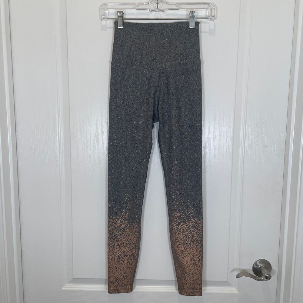 Beyond Yoga Alloy Ombre Speckle Leggings Gray Gold Metallic S